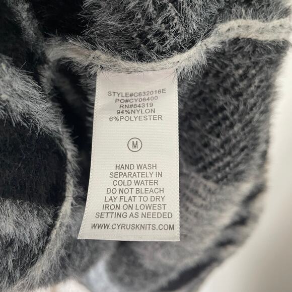 Cyrus Black and White Plaid Midi Jacket Cozy Soft Pockets Coat - Picture 10 of 11